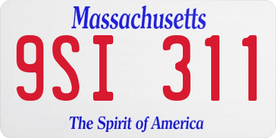 MA license plate 9SI311