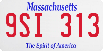 MA license plate 9SI313