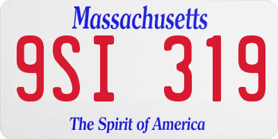 MA license plate 9SI319