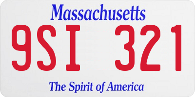 MA license plate 9SI321