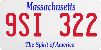 MA license plate 9SI322
