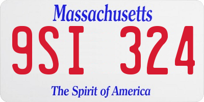 MA license plate 9SI324