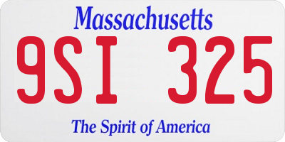 MA license plate 9SI325