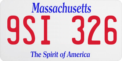 MA license plate 9SI326