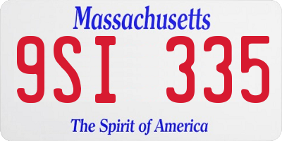 MA license plate 9SI335