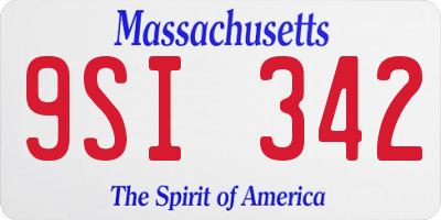 MA license plate 9SI342