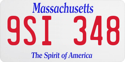 MA license plate 9SI348