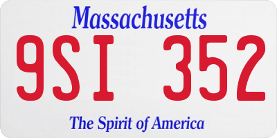 MA license plate 9SI352