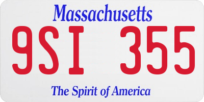 MA license plate 9SI355