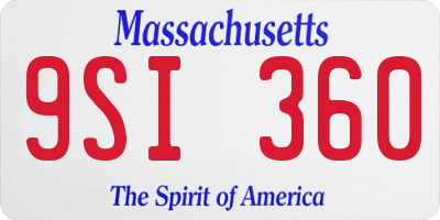 MA license plate 9SI360