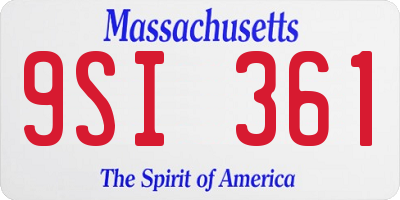 MA license plate 9SI361