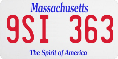 MA license plate 9SI363