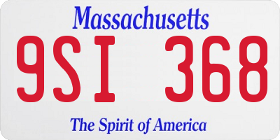 MA license plate 9SI368