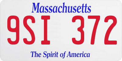 MA license plate 9SI372