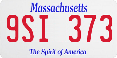 MA license plate 9SI373