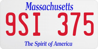 MA license plate 9SI375
