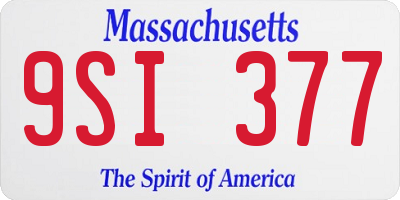 MA license plate 9SI377