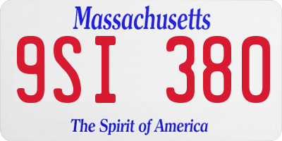 MA license plate 9SI380