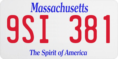 MA license plate 9SI381