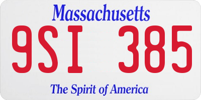 MA license plate 9SI385