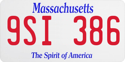 MA license plate 9SI386