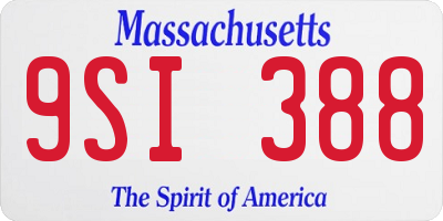 MA license plate 9SI388