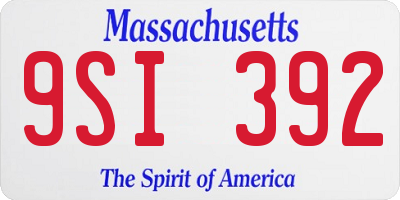 MA license plate 9SI392