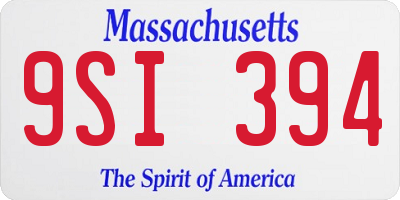 MA license plate 9SI394