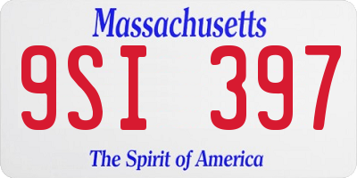 MA license plate 9SI397