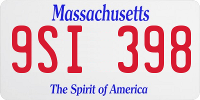 MA license plate 9SI398