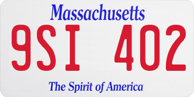 MA license plate 9SI402