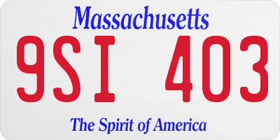 MA license plate 9SI403