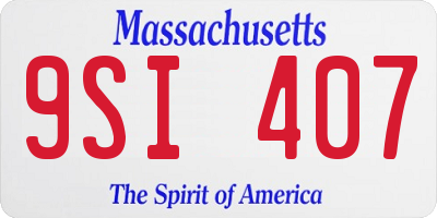 MA license plate 9SI407