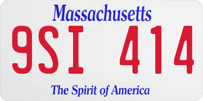 MA license plate 9SI414