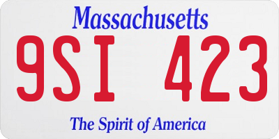 MA license plate 9SI423