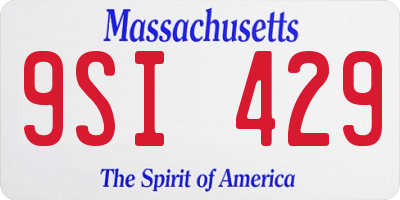 MA license plate 9SI429