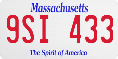 MA license plate 9SI433