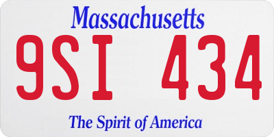 MA license plate 9SI434