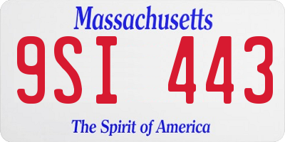 MA license plate 9SI443