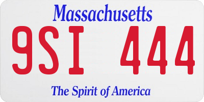 MA license plate 9SI444