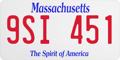 MA license plate 9SI451