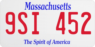 MA license plate 9SI452