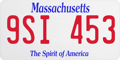 MA license plate 9SI453
