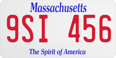 MA license plate 9SI456