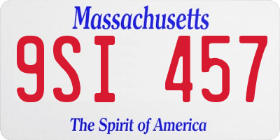 MA license plate 9SI457
