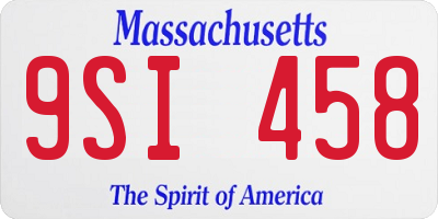 MA license plate 9SI458
