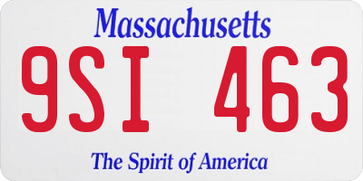 MA license plate 9SI463