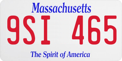 MA license plate 9SI465