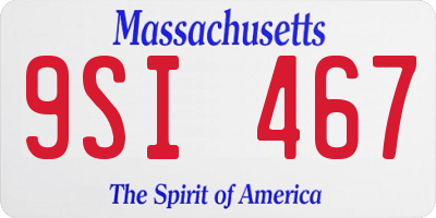 MA license plate 9SI467
