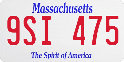 MA license plate 9SI475